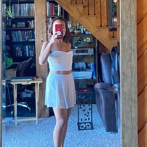 COPY - Zara white crop tube top with built in bosom liner